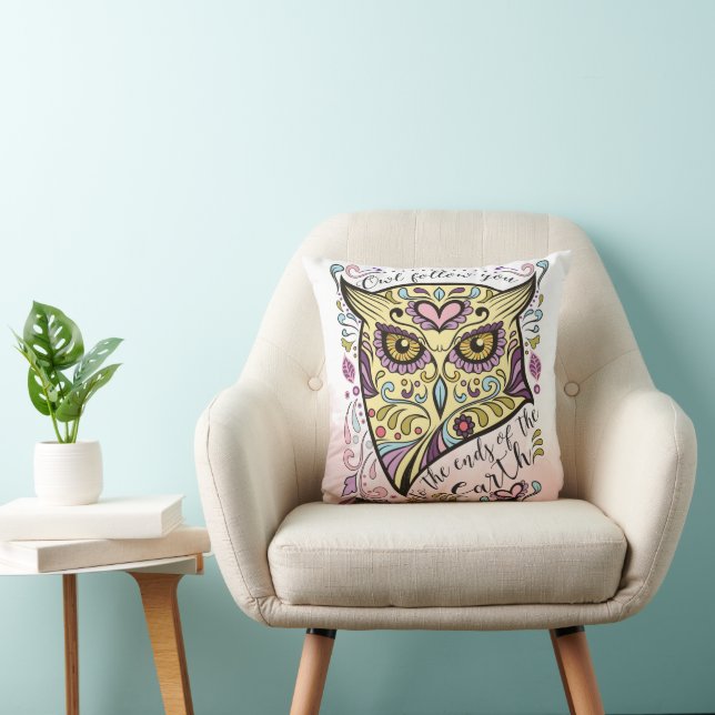 Owl Follow You to the Ends of the Earth Throw Pillow (Chair)