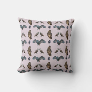 Owl Frenzy Pillow (Dusty Pink)
