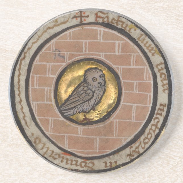 Owl from a Medieval Manuscript Coaster (Front)