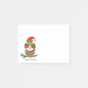 Owl Funny Christmas Cute Holiday Post-it Notes