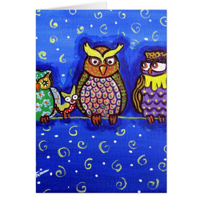 Owl Get Together Fun Folk Art (Front)