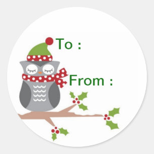 Owl gift label