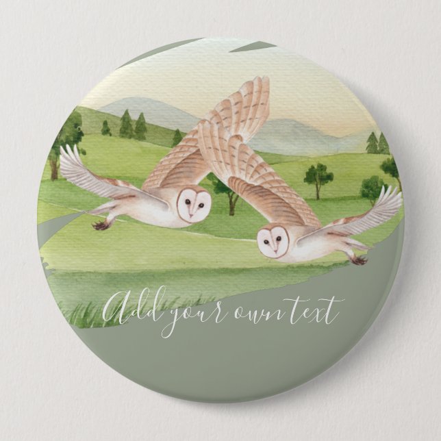 OWL GIFTS - Personalized 4 Inch Round Button (Front)