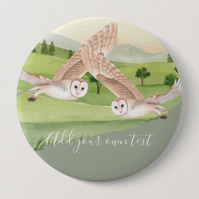 OWL GIFTS - Personalized 4 Inch Round Button (Front)