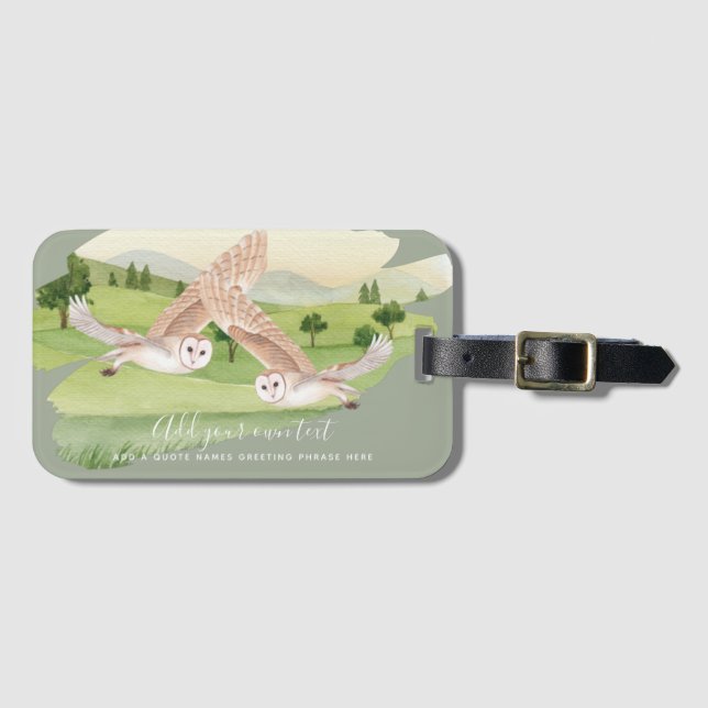 OWL GIFTS - Personalized Luggage Tag (Front Horizontal)