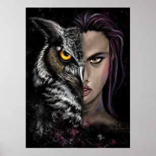 Owl Girl - Emotion Collection Poster - Painting