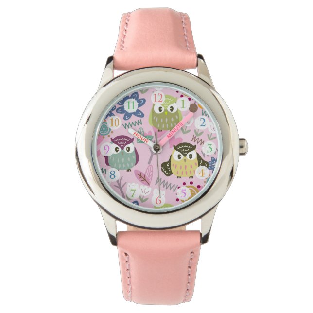 Owl Girl Pink Watch (Front)
