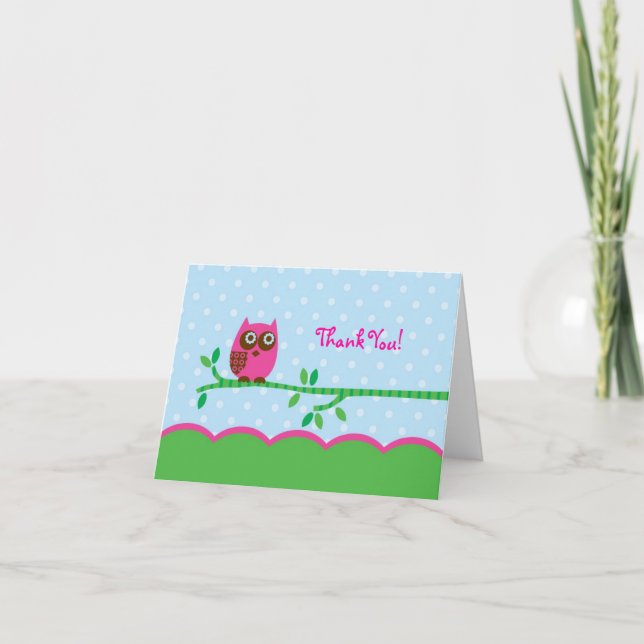 Owl Girl Thank You Card (Front)