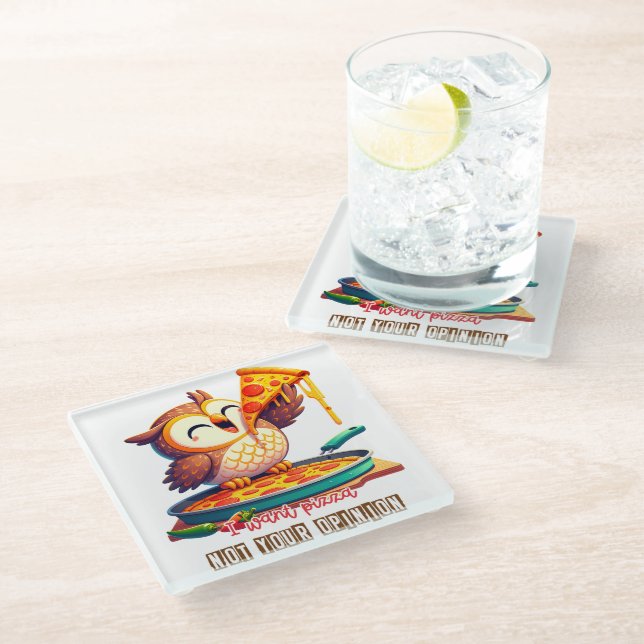 Owl Glass Coaster (Angled)