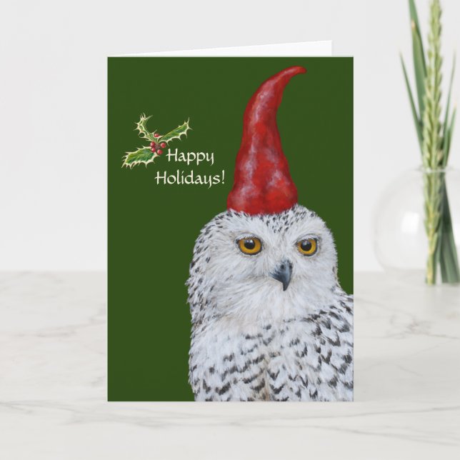 Owl Gnome Carte de vacances pliée (Devant)