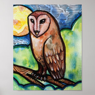 Owl Golden Moon                                    Poster