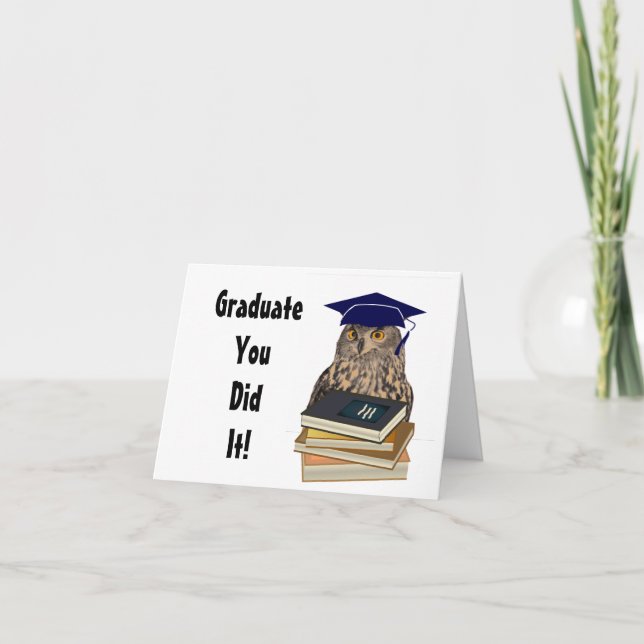 Owl Graduation Folded Greeting Card (Front)