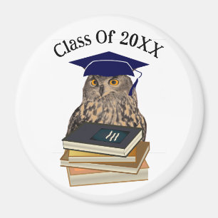 Owl Graduation Round Magnet