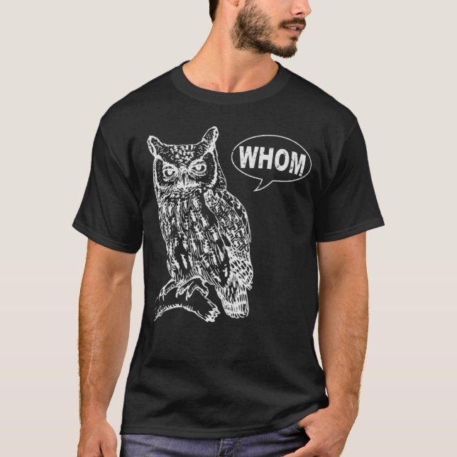 Owl Grammar Whom T-Shirt (Front)
