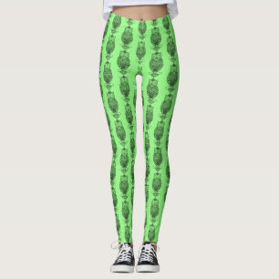 Owl (green) - Leggings