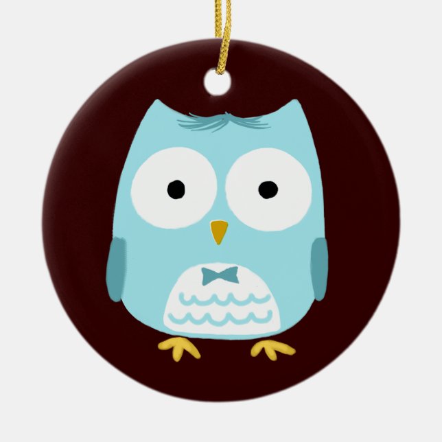 Owl Groom - Fun Wedding Gift Ceramic Ornament (Front)