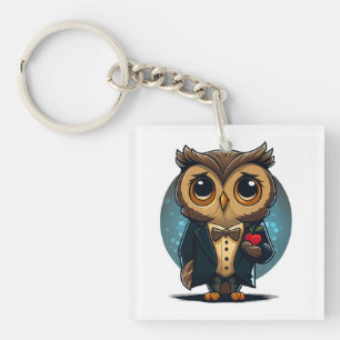 Owl Groom in Love: Perfect Valentine's Day Gift Keychain