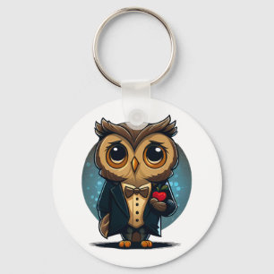 Owl Groom in Love: Perfect Valentine's Day Gift Keychain
