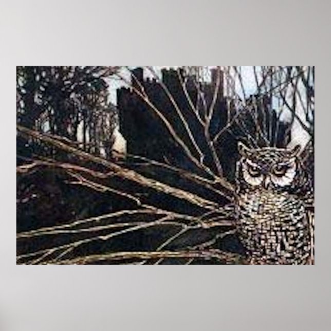 Owl Halloween Creepy Poster (Front)