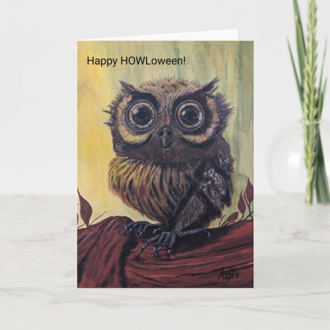 Owl Halloween Stndrd, 5" x 7" Folded Greeting Card (Front)