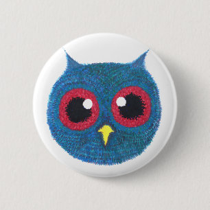 Owl Head 2 Inch Round Button
