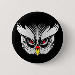 Owl head 2 inch round button