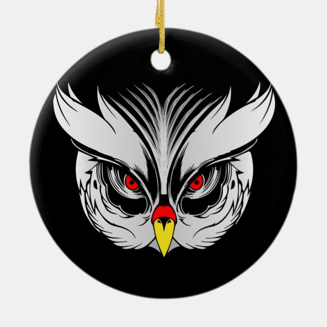 Owl head ceramic ornament (Back)