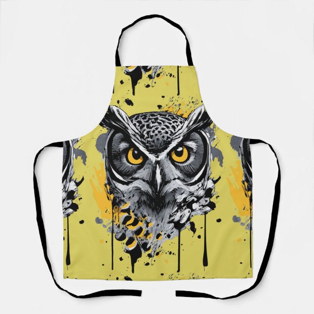 Owl Head - Owl Apron - Cute Owl Aprons (Front)