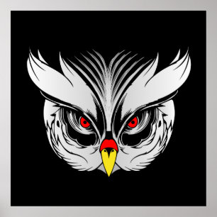 Owl head poster