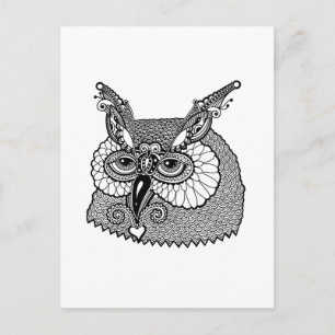 Owl Head Zendoodle Postcard