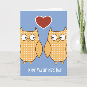 Owl heart love Valentine's Day card