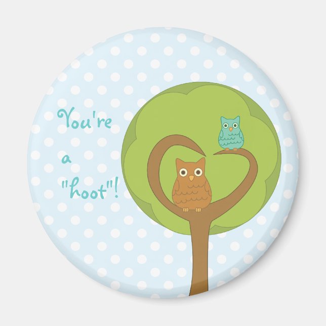 Owl Heart Tree Magnet (Front)