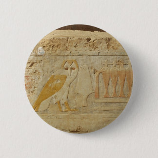 Owl Hieroglyph Detail, Hatshepsut Temple, Egypt 2 Inch Round Button