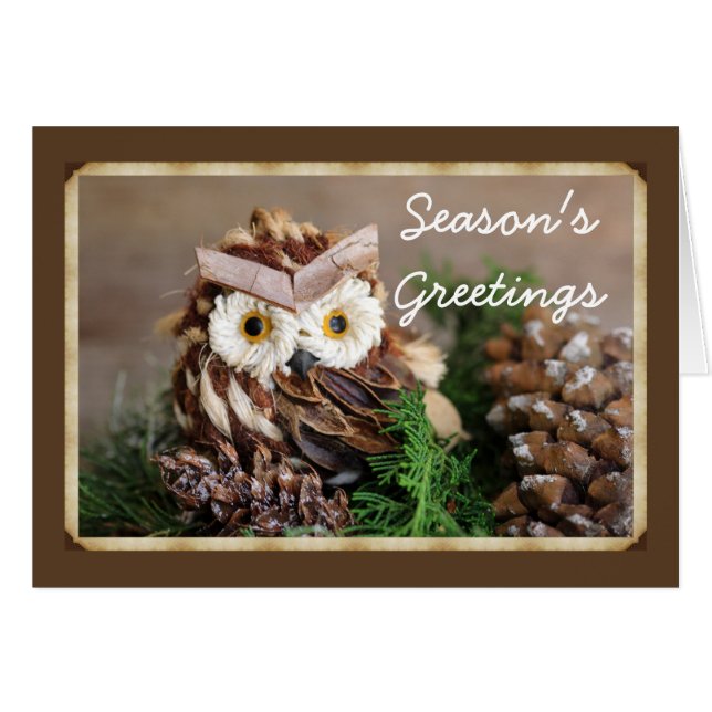Owl Holiday greeting cards with envelope included (Front Horizontal)