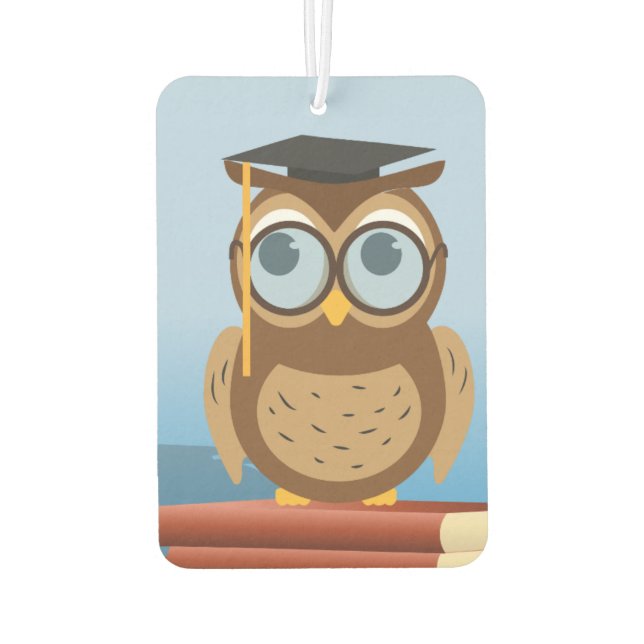 Owl illustration air freshener (Back)