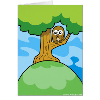 Owl in a tree greetin card