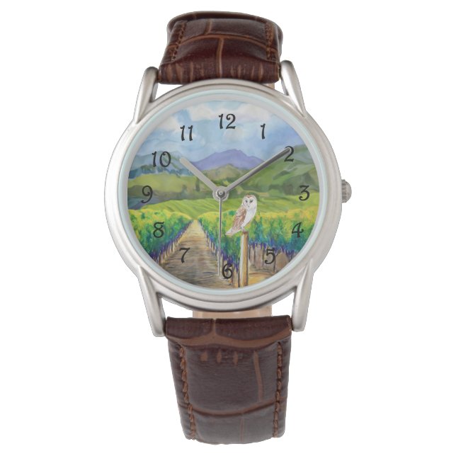 Owl in a Vineyard Watch (Front)