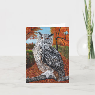 Owl in Autumn Forest Fine Art