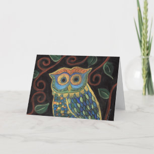 Owl in Bloom-Greeting Card