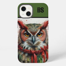 owl in christmas outfit