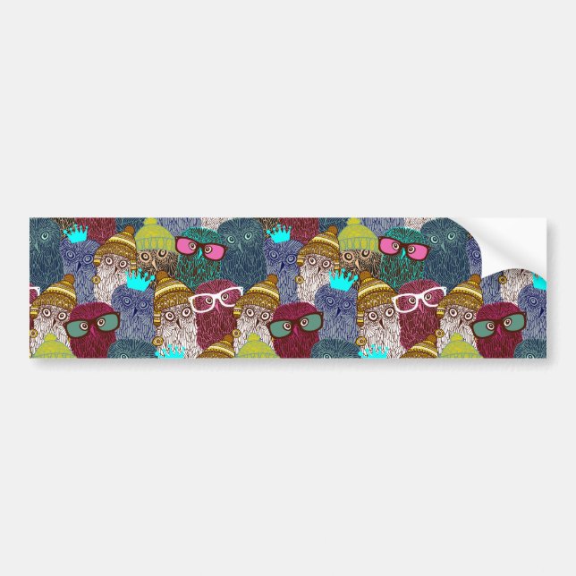 Owl in crown bumper sticker (Front)