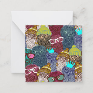 Owl in crown card