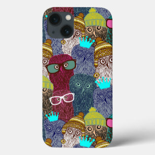 Owl in crown iPhone 13 case