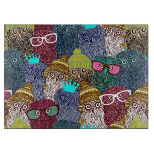 Owl in crown cutting board