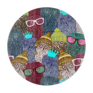 Owl in crown cutting board