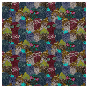 Owl in crown fabric