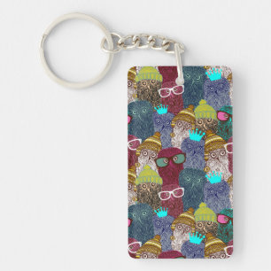 Owl in crown keychain