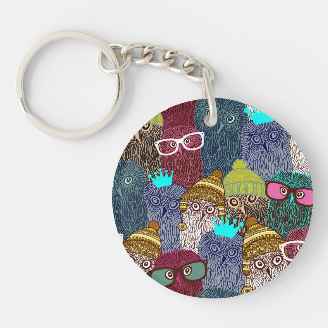 Owl in crown keychain (Front)