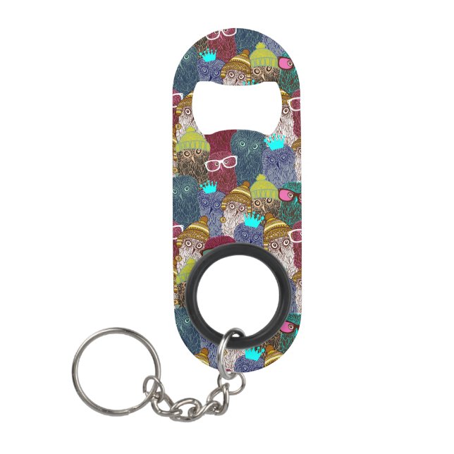 Owl in crown keychain bottle opener (Front)