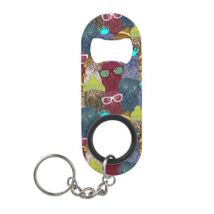 Owl in crown keychain bottle opener